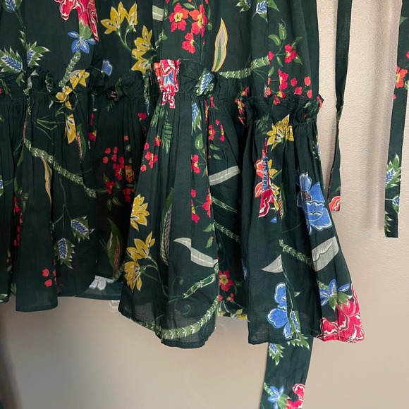 Cara Cara Millbrook Dress Green Pink Floral Size XS‎ Mini Flouncy Chic Feminine - Picture 14 of 16